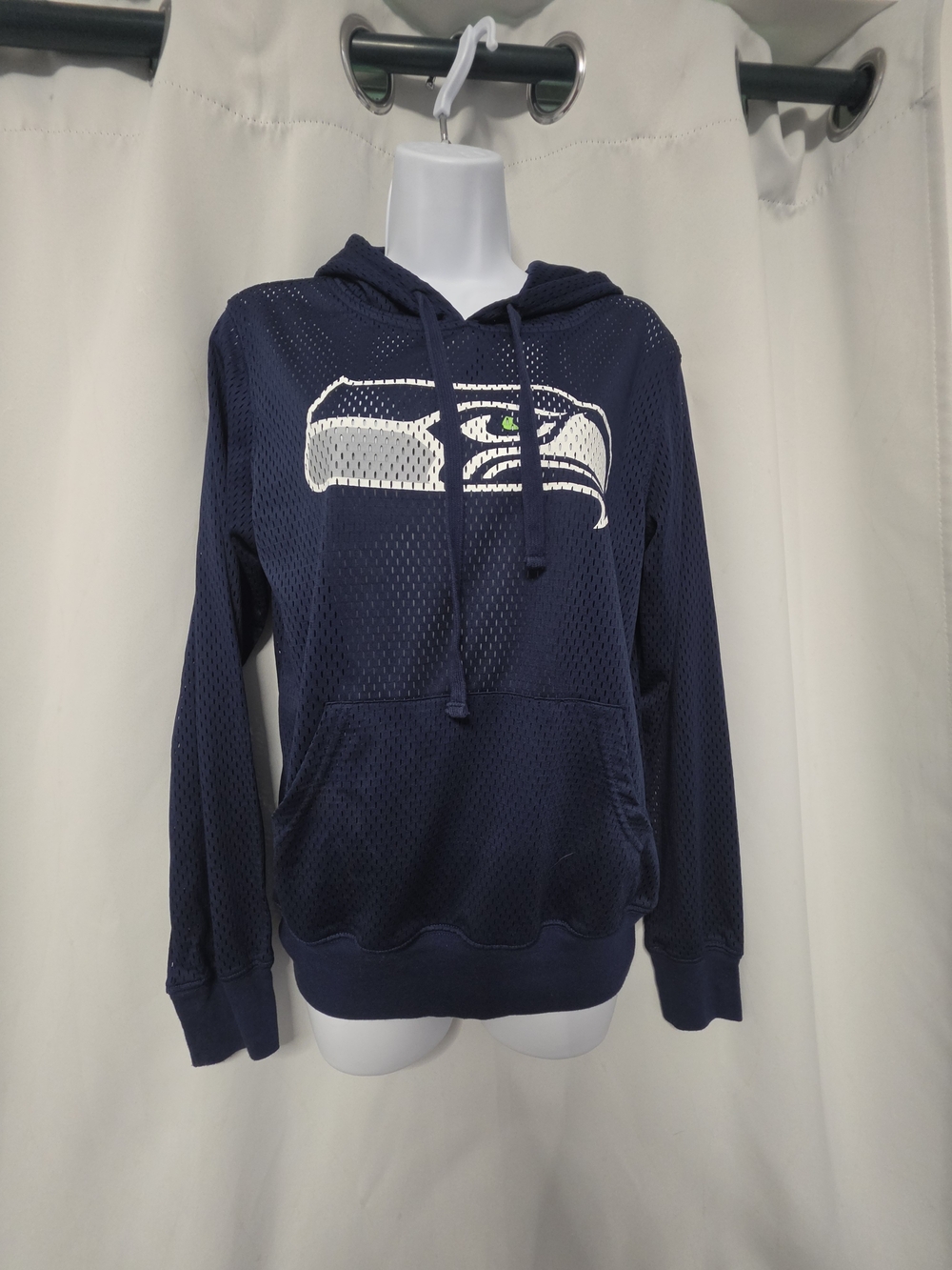 Seattle Seahawks Navy Mesh Hoodie with Team Logo